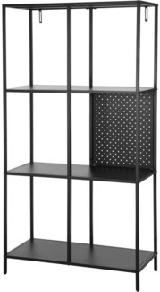 loft24 Bücherregal Holly, Standregal aus Metall mit 6 Fächern, Höhe 144 cm