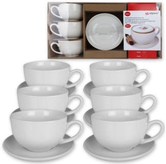 Satz mit Tassen- und Tellern Alpina 200 ml Weiß 12 Stücke
