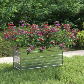 vidaXL Garten-Hochbeet 100x40x45 cm Verzinkter Stahl Silber 316897