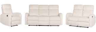 Sofa Set Samtstoff creme 6-Sitzer elektrisch verstellbar VERDAL