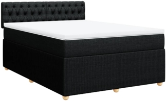 vidaXL Boxspringbett mit Matratze Schwarz 140x190 cm Stoff 3287460