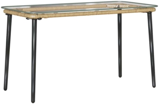 vidaXL Gartentisch Natur 80 x 40 x 45.5 cm Poly Rattan 42010365