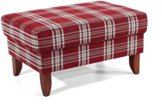 XXL Hocker Katria Bezug Flachgewebe Buche nussbaum dunkel / rot 22863