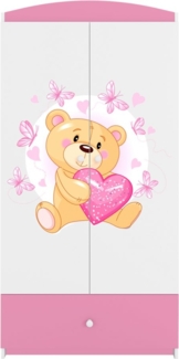 Raumhirsch Furniture Kinderkleiderschrank mit liebevollen Motiven - Kleiderschrank für Kinder (Kinderzimmerschrank für Mädchen, Mit Ablagefächern & Kleiderstange) hochwertige Verarbeitung, sanfte Farben, verschiedene Designs