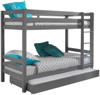 Etagenbett Karolina 210x105x161 Hochbett Massivholz grau