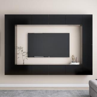 8-tlg. TV-Schrank-Set Schwarz Spanplatte [3078775]