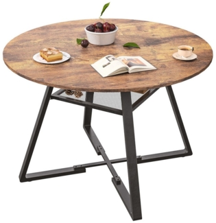 FUROKOY Esstisch Tisch rund Küchentisch Esszimmertisch (Esstisch runder 47 Zoll aus Holz), für 4-6 Personen,Esszimmer,Küche,Wohnzimmer