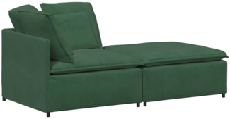 vidaXL Modulares Sofa mit Fußhocker Kissen Cordstoff Dschungelgrün 3321232