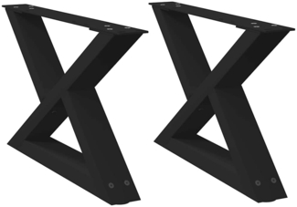 vidaXL Couchtischbeine 2 Stk. Schwarz 50x(30-31,3) cm Stahl 4012684