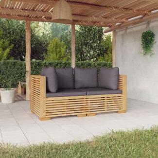 vidaXL Garten-Ecksofas mit Kissen 2 Stk. Massivholz Teak 3100864
