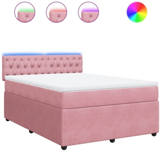 vidaXL Boxspringbett mit Matratze Rosa 160x200 cm Samt 3290093