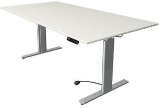 Kerkmann Schreibtisch Sitz-Stehtisch Move 3 silber 200x100x74-120cm elektr. höhenverstellbar weiß