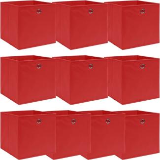 vidaXL Aufbewahrungsboxen 10 Stk. Rot 32x32x32 cm Stoff 288363