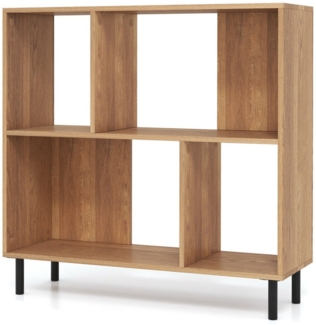 COSTWAY Bücherregal, mit 4 Fächern, Würfelregal 2 Ebenen, 90x30x90cm