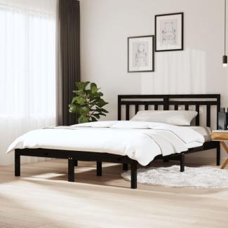 Massivholzbett Schwarz 150x200 cm 5FT King Size [3100598]