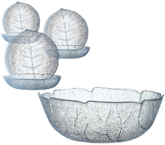 Luminarc Schüssel Luminarc Aspen Schüssel 27 cm+ Puddinteller 14,5 cm Set 7 tlg, Glas, (Spar-Set)