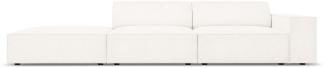 Micadoni 3-Sitzer Boucle Links Sofa Jodie | Bezug Beige | Beinfarbe Black Plastic