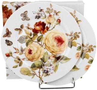 DUO Flowers Classic Dessertteller 2er Set ZAHRA aus New Bone China Porzellan