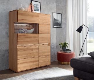 Highboard links 103x152cm "Berlin" Kernbuche geölt