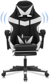 kehot Gaming-Stuhl Bürostuhl Gaming-Stuhl mit Fußstütze – ergonomisch mit Lendenpolster (Gaming Chair Gepolstert mit Verstellbare Lendenkissen, Kopfkissen und Fußstütze), Mit Armlehnen und Kopfstütze, Massagefunktion