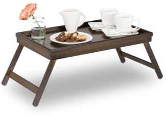 Betttablett Bambus dunkelbraun