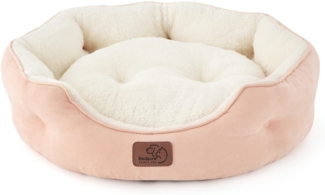 BEDSURE Katzenbett waschbar Katzen Bettchen - 51 x 48 x 15 cm Katzen Bett mit zweiseitig Innenkissen Katzenschlafplatz für Katzen oder kleine Hunde, rosa