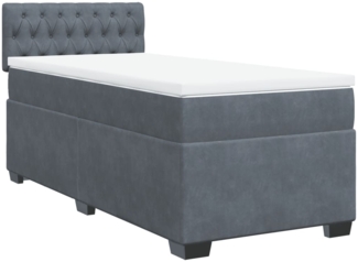 vidaXL Boxspringbett mit Matratze Dunkelgrau 100x200 cm Samt 3286241