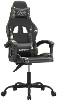 vidaXL Gaming-Stuhl Drehbar Schwarz und Tarnfarben Kunstleder [349578]