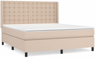 vidaXL Boxspringbett Matratze Cappuccino-Braun 160x200 cm Kunstleder 3132512