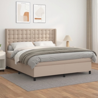 vidaXL Boxspringbett Matratze Cappuccino-Braun 160x200 cm Kunstleder 3132512