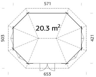 Palmako Pavillon Hanna 20,3 m² : Transparent tauchgrundiert