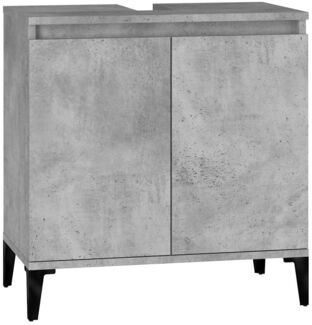 Waschbeckenunterschrank, Badschrank Betongrau 58x33x60 cm Holzwerkstoff de7570