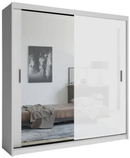 MOEBLO Kleiderschrank LUXI (Schwebetürenschrank 2,3-türig Schrank Garderobe Schiebtüren Schlafzimmer) (BxHxT):203/250x216x62cm