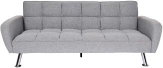 Sofa HWC-K19, Couch Schlafsofa Gästebett Bettsofa Klappsofa, Nosagfederung Schlaffunktion 203cm ~ Stoff/Textil hellgrau