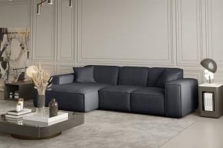 Ecksofa Designersofa CELES in Stoff Scala Schwarz Ottomane Links