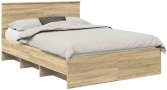 vidaXL Bettrahmen mit Kopfteil Sonoma-Eiche 150 x 200 cm Holzwerkstoff 3408839