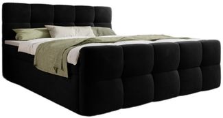 Luxusbetten24 Boxspringbett Cozy Samt, inklusive PU-Schaum Topper