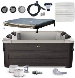 mSpa Whirlpool Frame Tribeca F-TR062W - 6 Personen, (Whirpool Outdoor 6 Personen, App-Steuerung), Luftstrom-Massage, Schnellheizsystem