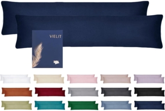 Vielit Seitenschläferkissenbezug 40x145 2er Set Weich Kissenhülle Öko-Zertifikat
