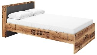 Bett Fargo Einzelbett 120x200cm Canyon Alpine Spruce Raw Steel