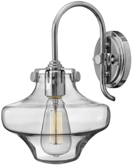 Wandleuchte, Glas Stahl Chrom, H 33 cm