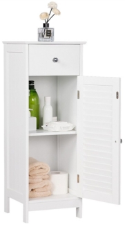 Yaheetech Badkommode Badezimmerschrank Standschrank mit Einzeltür, Schmaler Badschrank mit 1 Schublade & 2 Fächern