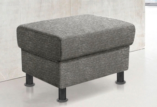 TRENDMANUFAKTUR Hocker Rondo, Polsterhocker zur Serie, Breite 67 cm, Füße schwarz, Fußhocker wahlweise mit Federkern, in verschiedenen Bezügen bestellbar