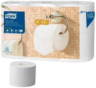 TORK Toilettenpapier 42 Rollen Toilettenpapier T4 Premium Extra Soft 4-lagig - weiß, 4-lagig, extra weich