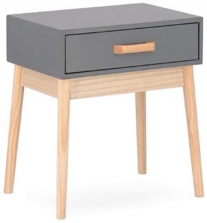Nachttisch Ordinary aus Kiefernholz, Grau