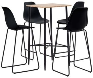 vidaXL 5-tlg. Bar-Set Kunststoff Schwarz [3050024]