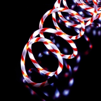 GartenHero LED-Lichterkette LED Lichterschlauch 6m 120 LEDs Zuckerstangenoptik Lichterkette