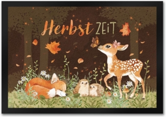 speecheese Fußmatte Tier des Waldes Fußmatte in 35x50 cm mit Spruch Herbstzeit