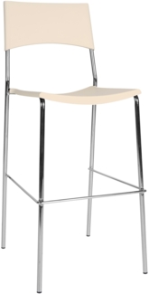 CLP Barhocker Genua mit Kunststoffsitz und Metallgestell,creme