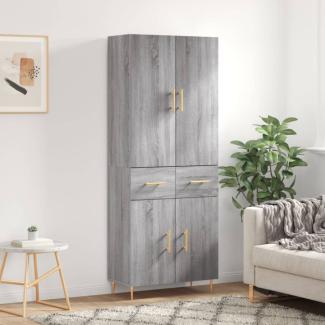vidaXL Highboard Grau Sonoma 69,5x34x180 cm Holzwerkstoff 3198143